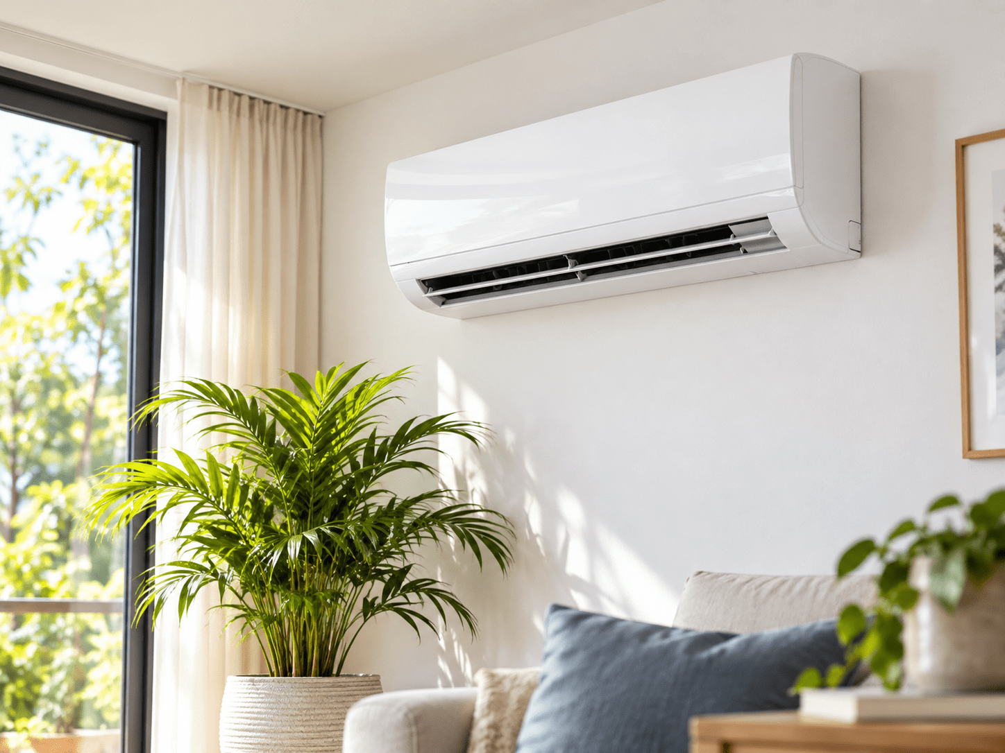Aire acondicionado en un living