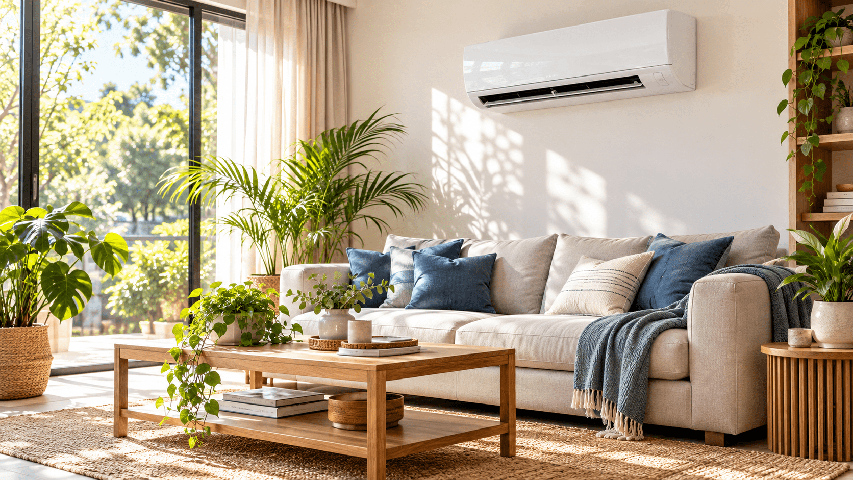 Living confortable con aire acondicionado